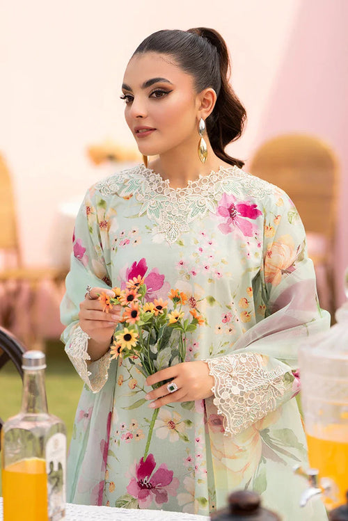 3 PC - LAWN EMBROIDRED SUIT - HE01