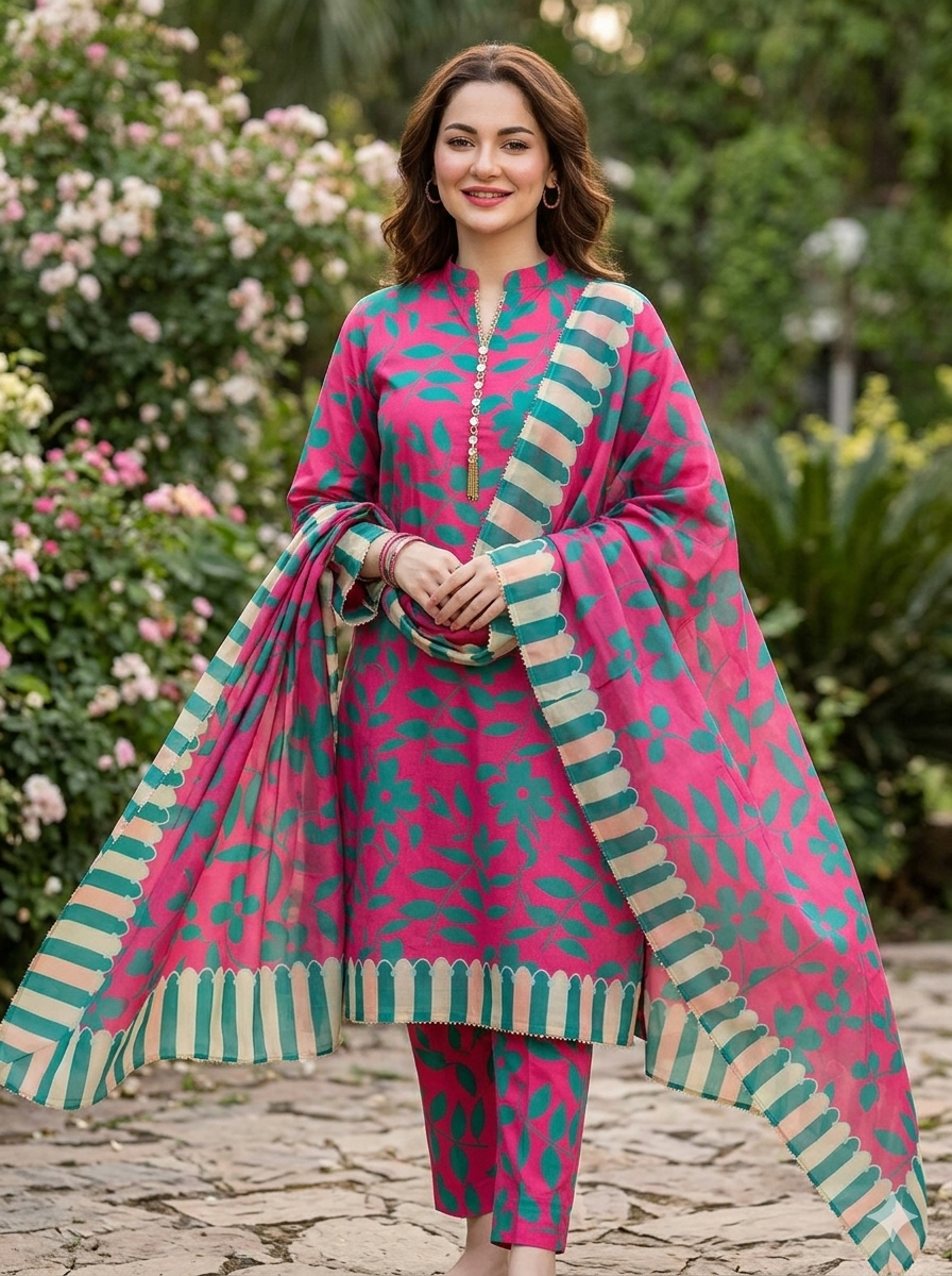 3 PC - SWISS LAWN DIGITAL PRINTED - AR12