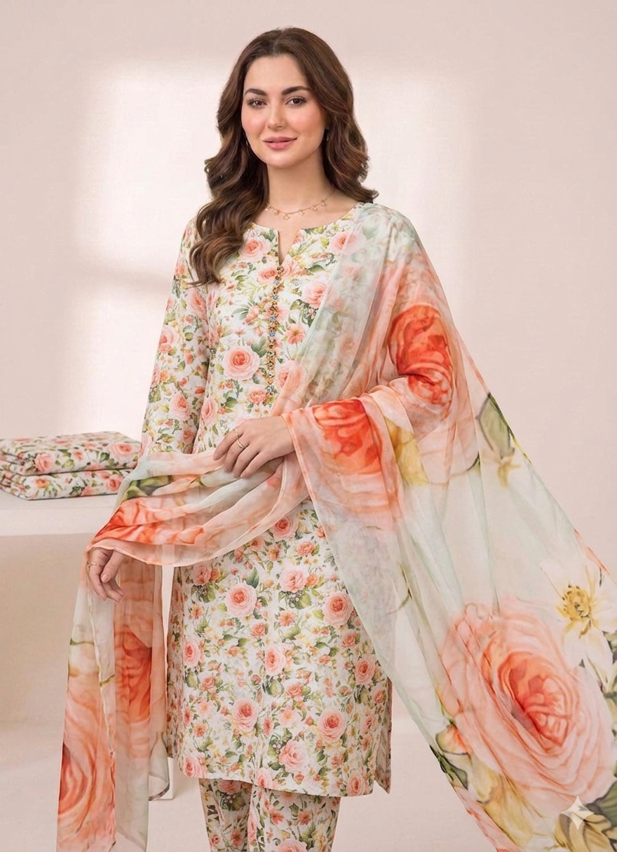3 PC - SWISS LAWN DIGITAL PRINTED - AR23