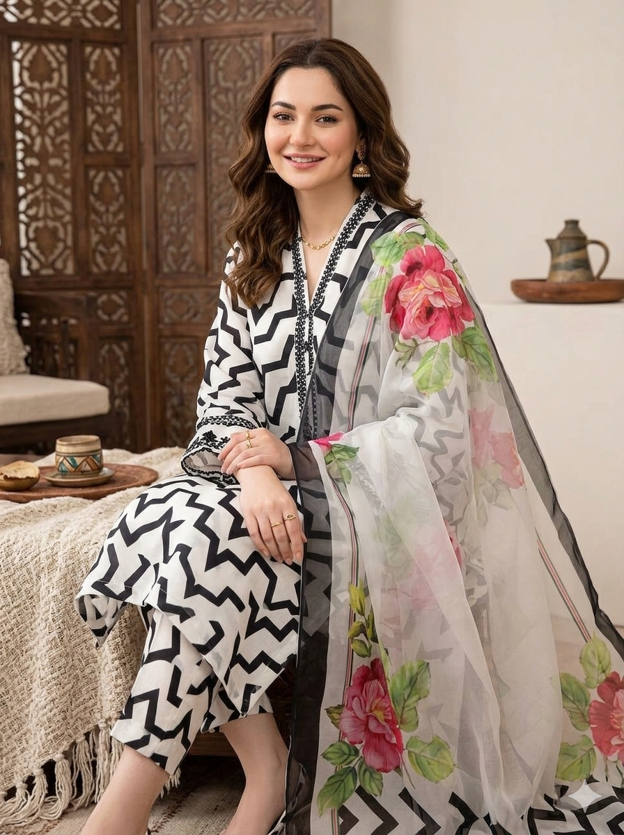 3 PC - SWISS LAWN DIGITAL PRINTED - AR08