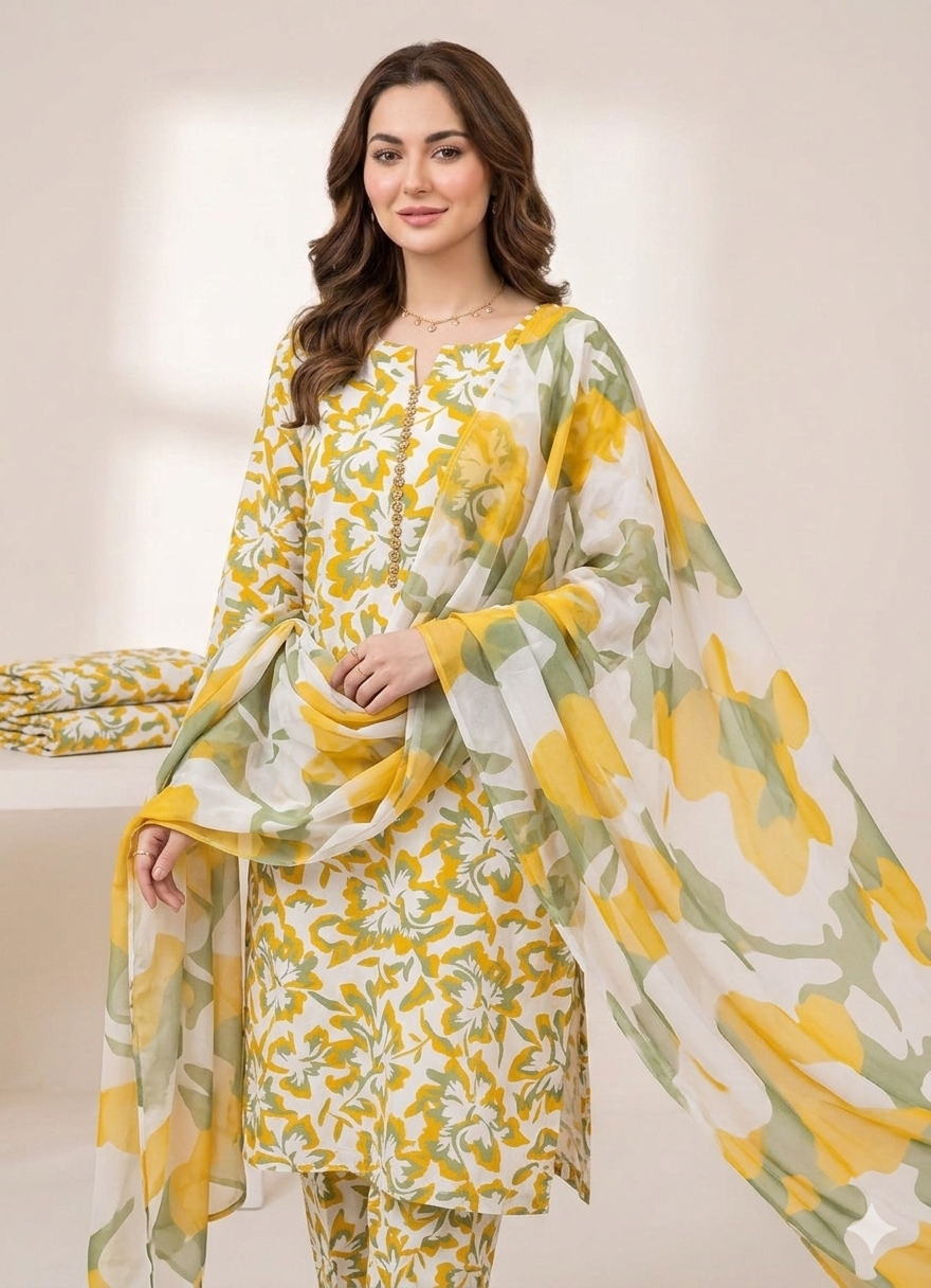 3 PC - SWISS LAWN DIGITAL PRINTED - AR10