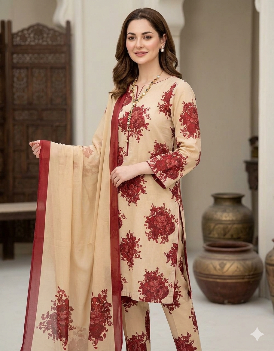 3 PC - SWISS LAWN DIGITAL PRINTED - AR21