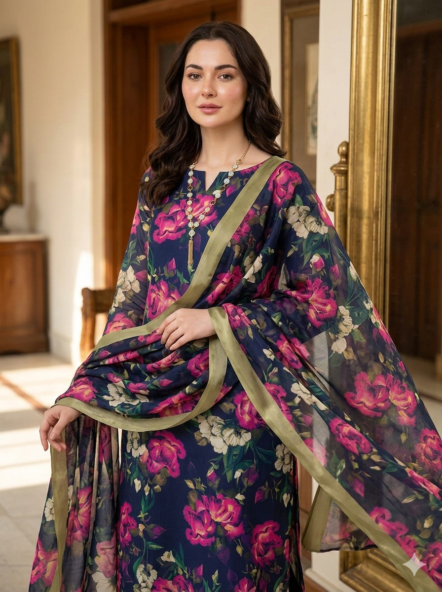 3 PC - SWISS LAWN DIGITAL PRINTED - AR09