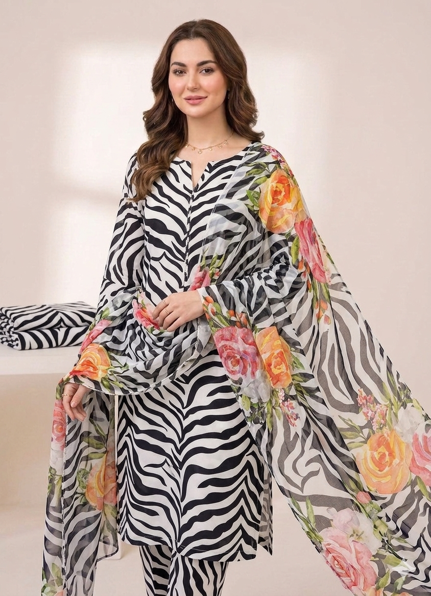 3 PC - SWISS LAWN DIGITAL PRINTED - AR22