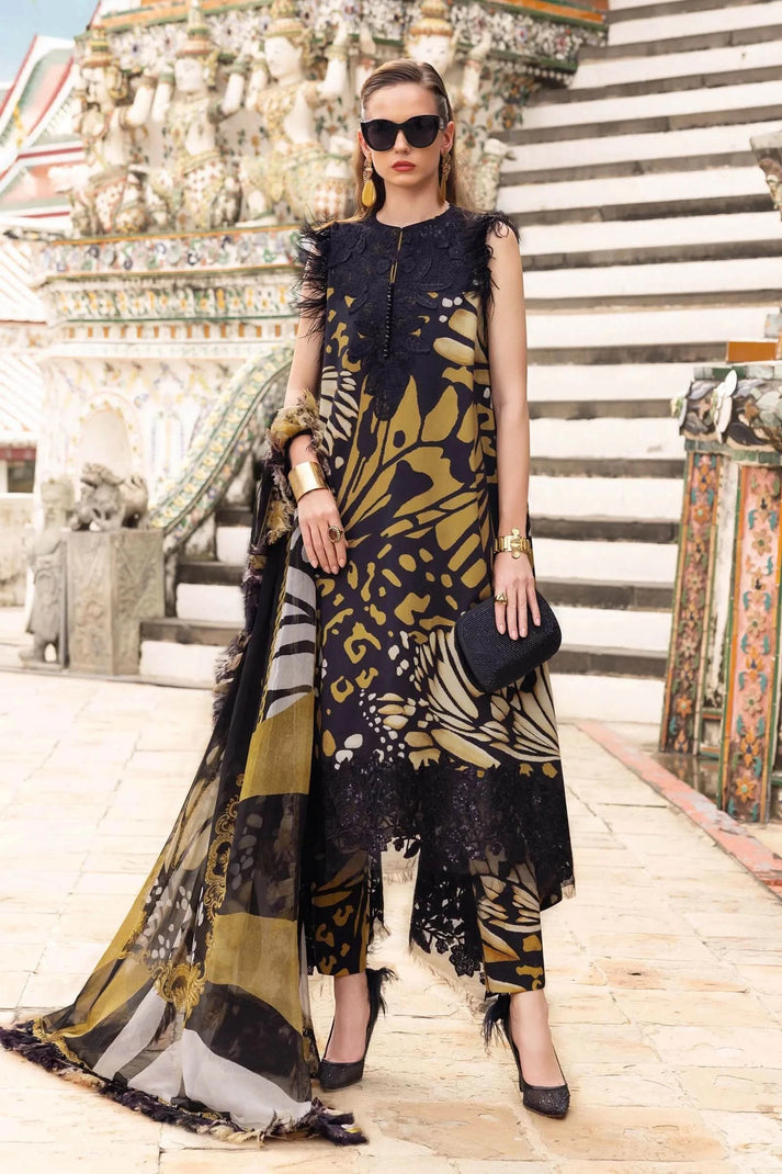 3 PC - LAWN EMBROIDRED SUIT - HE04